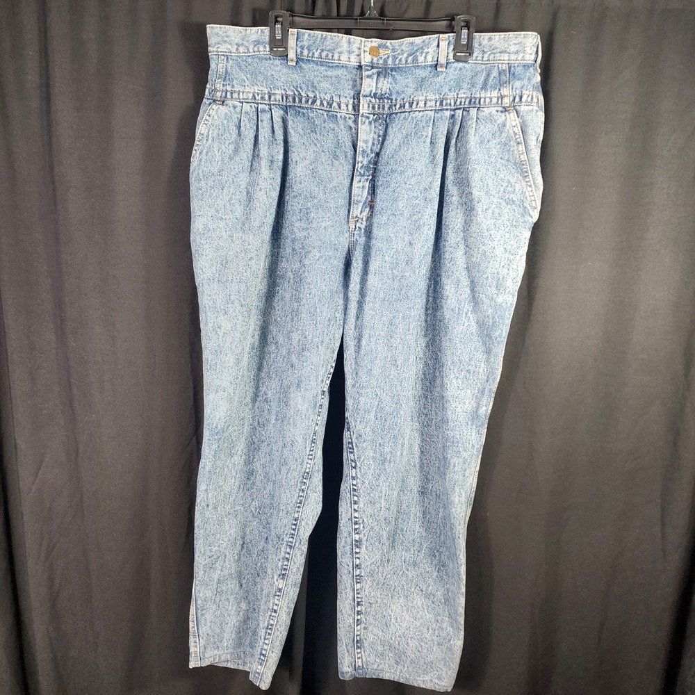 Vintage‎ Lee Acid Wash Pleated High Waisted Jean Made in USA 40 cottagecore boho